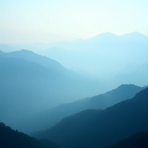 안개 낀 설악산의 아침 풍경