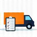 배송 트럭과 체크리스트 아이콘
