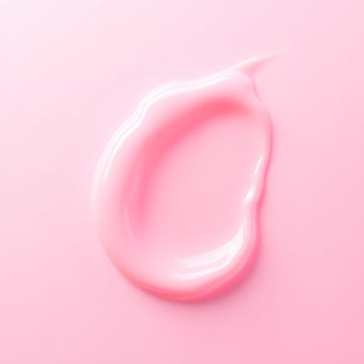 핑크빛 크림이 물방울로 변하는 모습의 클로즈업