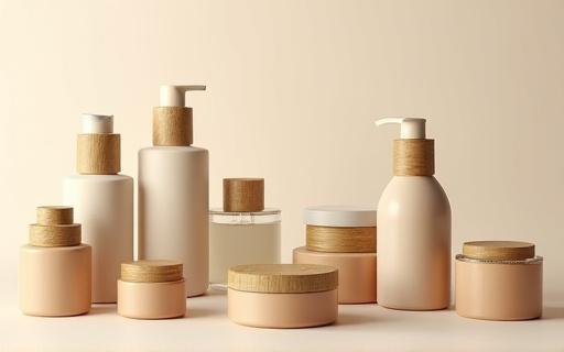 다양한 디자인의 친환경 화장품 용기들